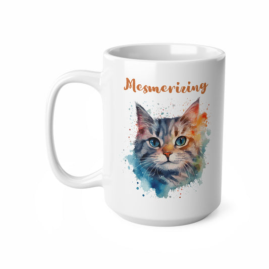 Mesmerizing Cat - Ceramic Coffee Cups, 15oz