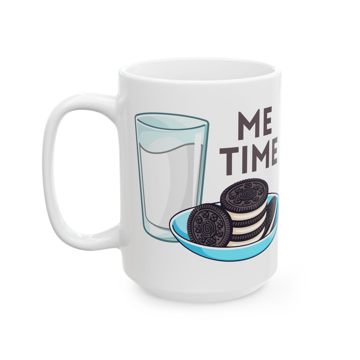 Me Time, Cookies & Milk - Ceramic Mug, (15oz)