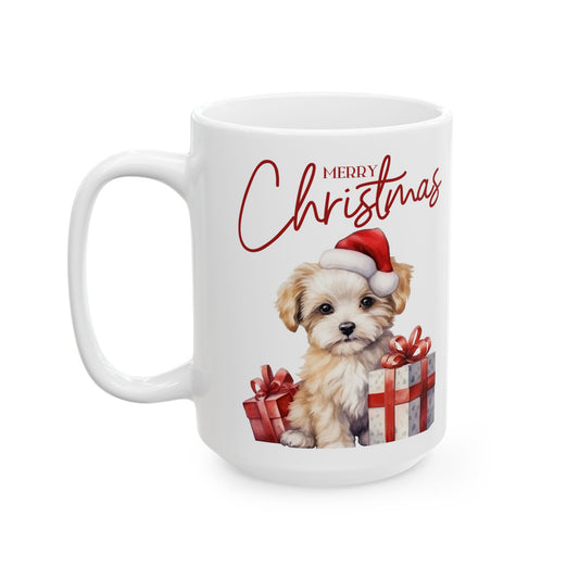 Shih Tzu Christmas - Ceramic Mug, (15oz)