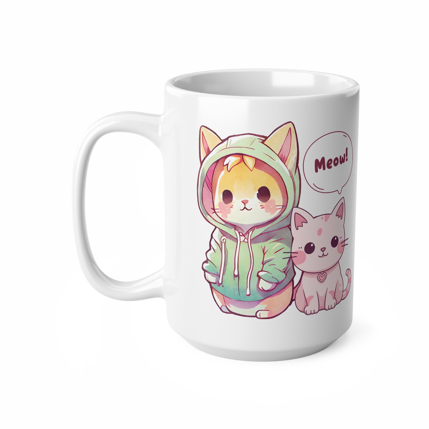 Meow Comfy Kitties - Ceramic Coffee Cups, 15oz