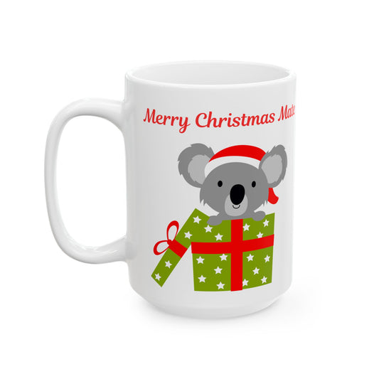 Aussie Koala Christmas - Ceramic Mug, (15oz)