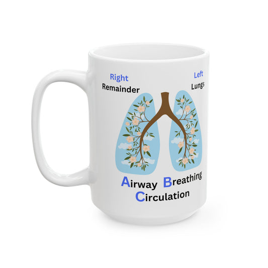 Nursing Lungs ABCs - Ceramic Mug, (15oz)