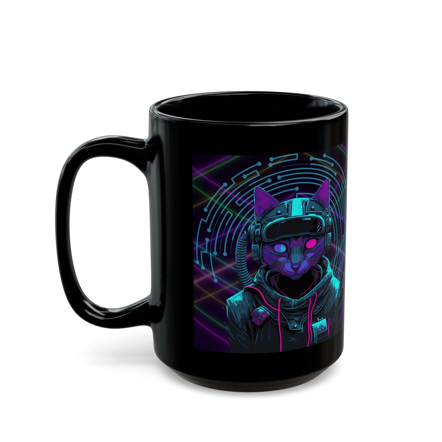 CyberCat - Black Mug (15oz)